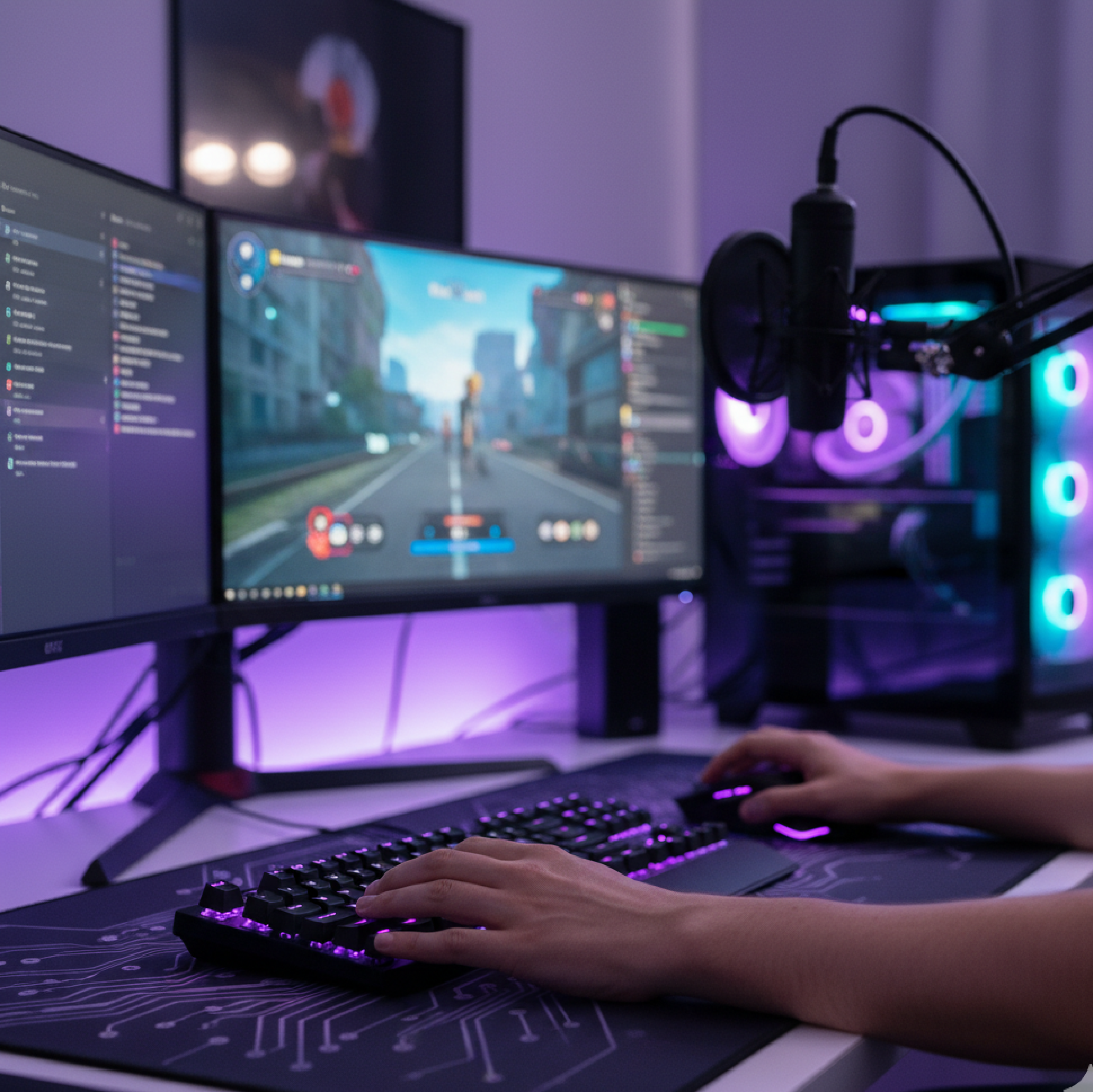 Creator setup with hardware in use