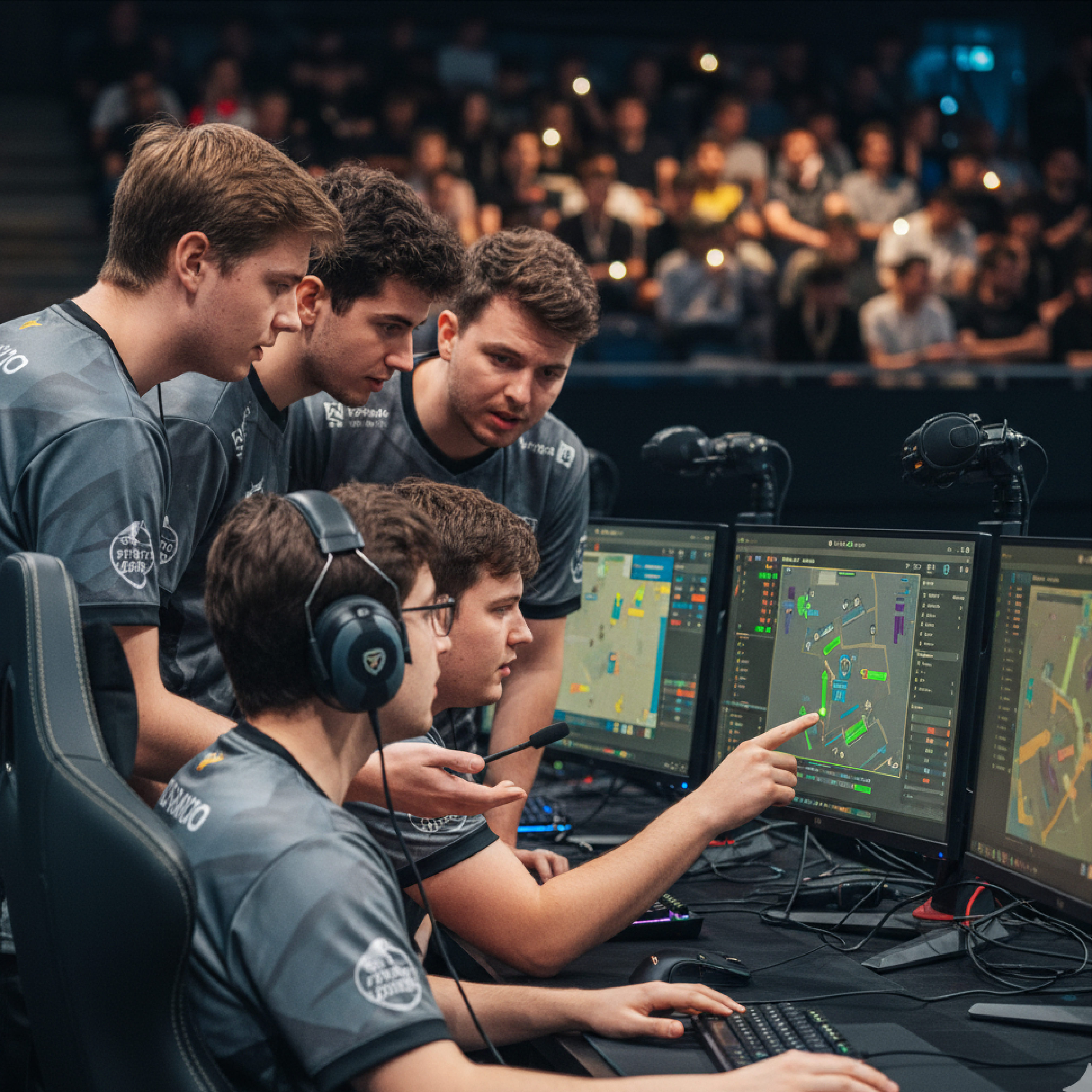 Esports stage with live audience energy